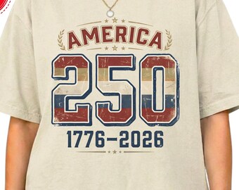 Camiseta retro America 250, camiseta vintage del aniversario de EE. UU., gráfico patriótico (1776-2026)