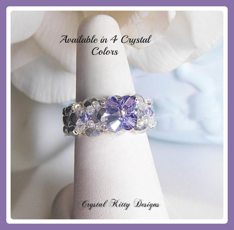 Purple crystal rings -