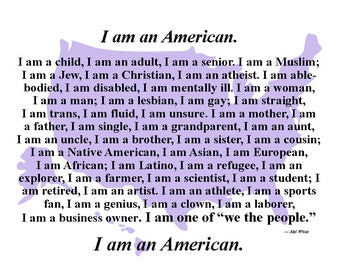 I am an American Postcard: DIY Printable (Digital Download)