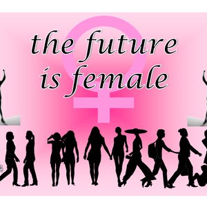 VENDA cartão postal digital para download - o futuro é feminino, declaração política, faça seus próprios cartões postais, cartões, adesivos, camisetas,