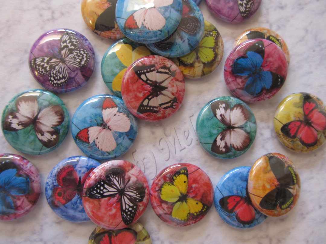 1 Button Pins/magnets, Butterfly Set, Choose a Set of Pins, Magnets ...