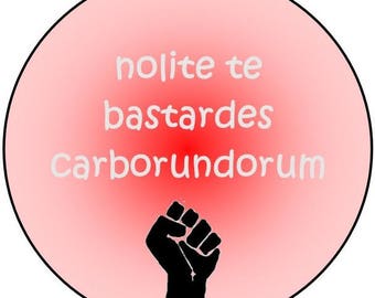 nolite te bastardes carborundorum, pin or magnet, choose your size