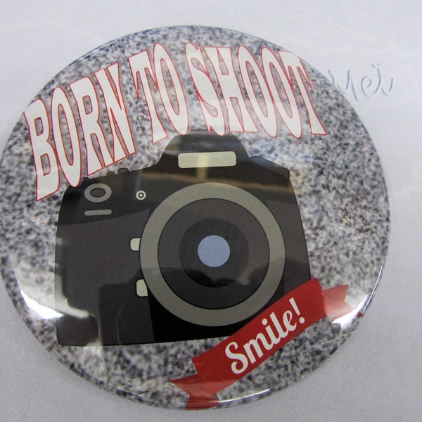 photographers button pin pocket mirror magnet