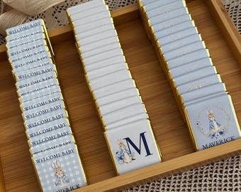 Personalized Baby Shower Favors: Milk Chocolate Treats for Baby Boy/Girl