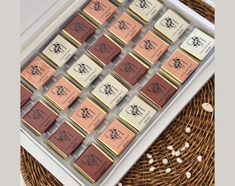 Personalized Wedding Chocolate Favors for Guests, Custom Bridal Shower Treats (50 Pieces)