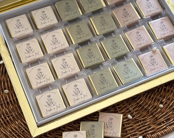 50 Stücke Luxus Hochzeit Schokolade Personalisierte Hochzeitsgeschenk Schokolade Gefälligkeiten für Gäste Party Favors Benutzerdefinierte Verlobungsgeschenk Brautdusche Treat
