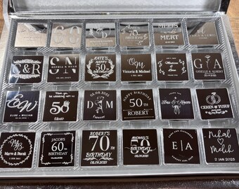 Personalisierte Schokolade Gastgeschenke, individuelles Plexiglas Geburtstagsgeschenk, Hochzeitsgast Danke