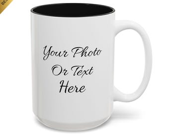 Personalized Photo Mug: Metallic Two-Tone Accent, Custom Text