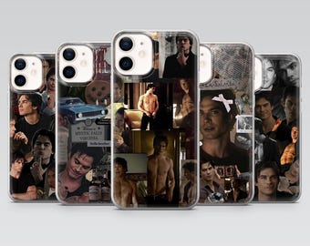 Cover per telefono TVD con Damon Salvatore per iPhone 17, 16 Pro, 15, 14, 13, 12, Samsung S26, S25, S24, S23, A16, A56, A55, Pixel 10 Pro, 9 Pro