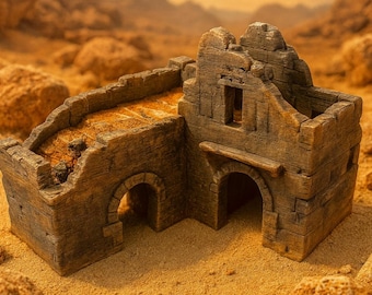 Desert Citadel Ruins: Ancient Sandstone Outpost & Zelda Fish Tank Decor 51