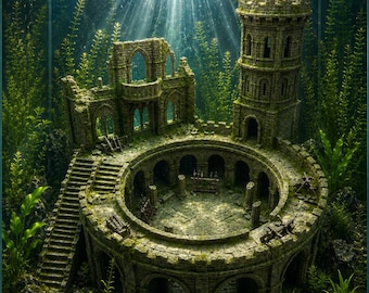 Zelda Sunken Castle Ruins Aquarium Decoration 3D Printed 74