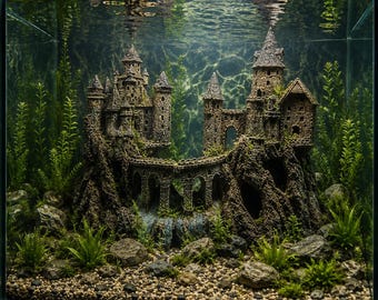 Zelda Twin Tower Castle Ruins Aquarium Decoration 93
