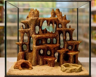 Tiered Mountain Cave & Multi-Level Aquarium Hideout 74