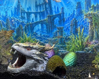 3D Printed Dragon Head Cave – Fantasy Aquarium & Terrarium Hideout 11