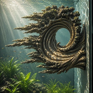Eye of the Forest — Wall-Mount Spiral Root Wreath Aquarium & Terrarium Decor 3D Printed 21