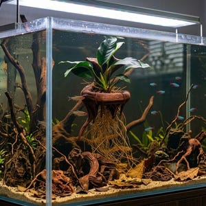 Jardinière d'aquarium flottante en bonsaï - Anubias et support pour fougères 19