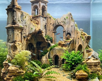 Sunken Desert Castle Ruins Aquarium Decoration 109