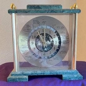 Mantle Clock, Green Marble & Brass -- 9260-GBR