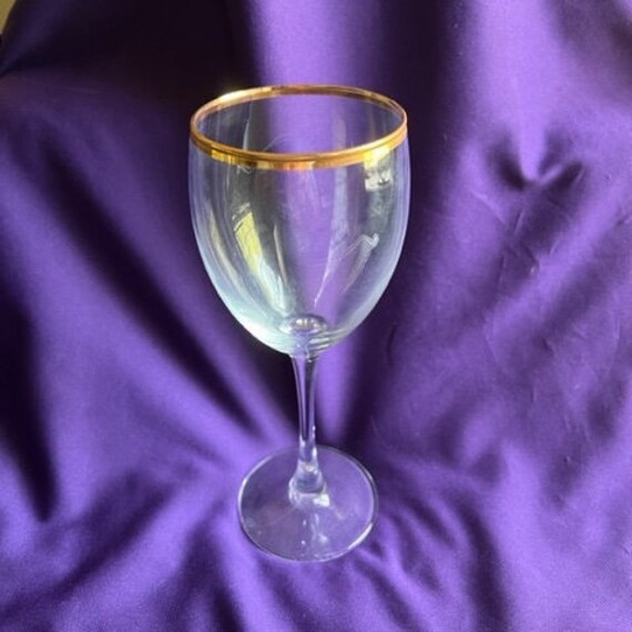 8 Wine Glasses With Gold Rims 667211D Etsy