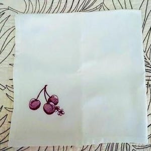 Cherry Fabric Napkin, Vintage -- 9681-GBD