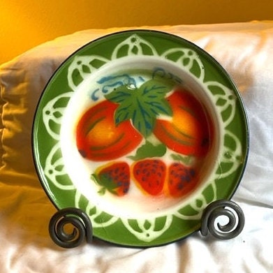 4pcs Enamel Plates Enamel Food Dishes Retro Style Fruits Plates for Home  Hotel