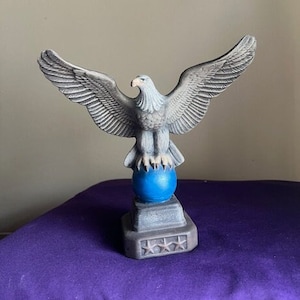 Porcelain Eagle Perched on Blue Orb -- 8907-7D