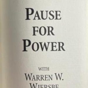 May include: A book title page printed in black ink on a white background. The text reads A YEAR IN THE WORD, PAUSE FOR POWER, WITH WARREN W. WIERSBE. The font is a classic serif typeface, centered on the page with clear, legible black lettering.