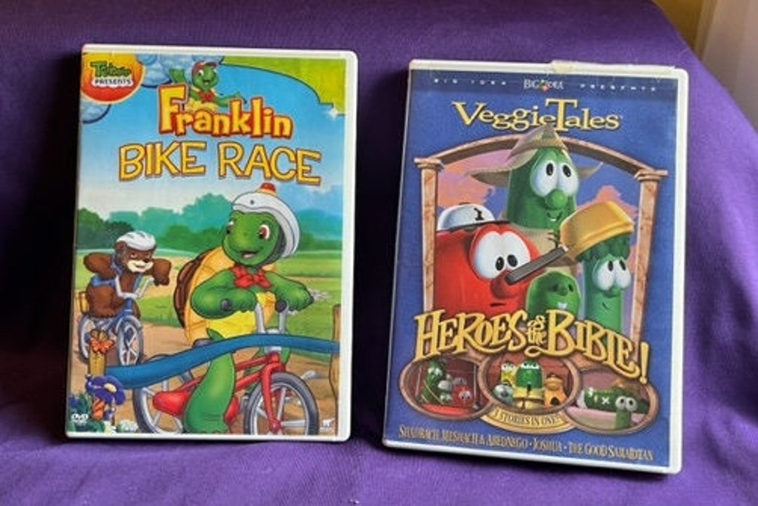 2 Dvds: (1) Franklin--bike Race, and (2) Veggietales 