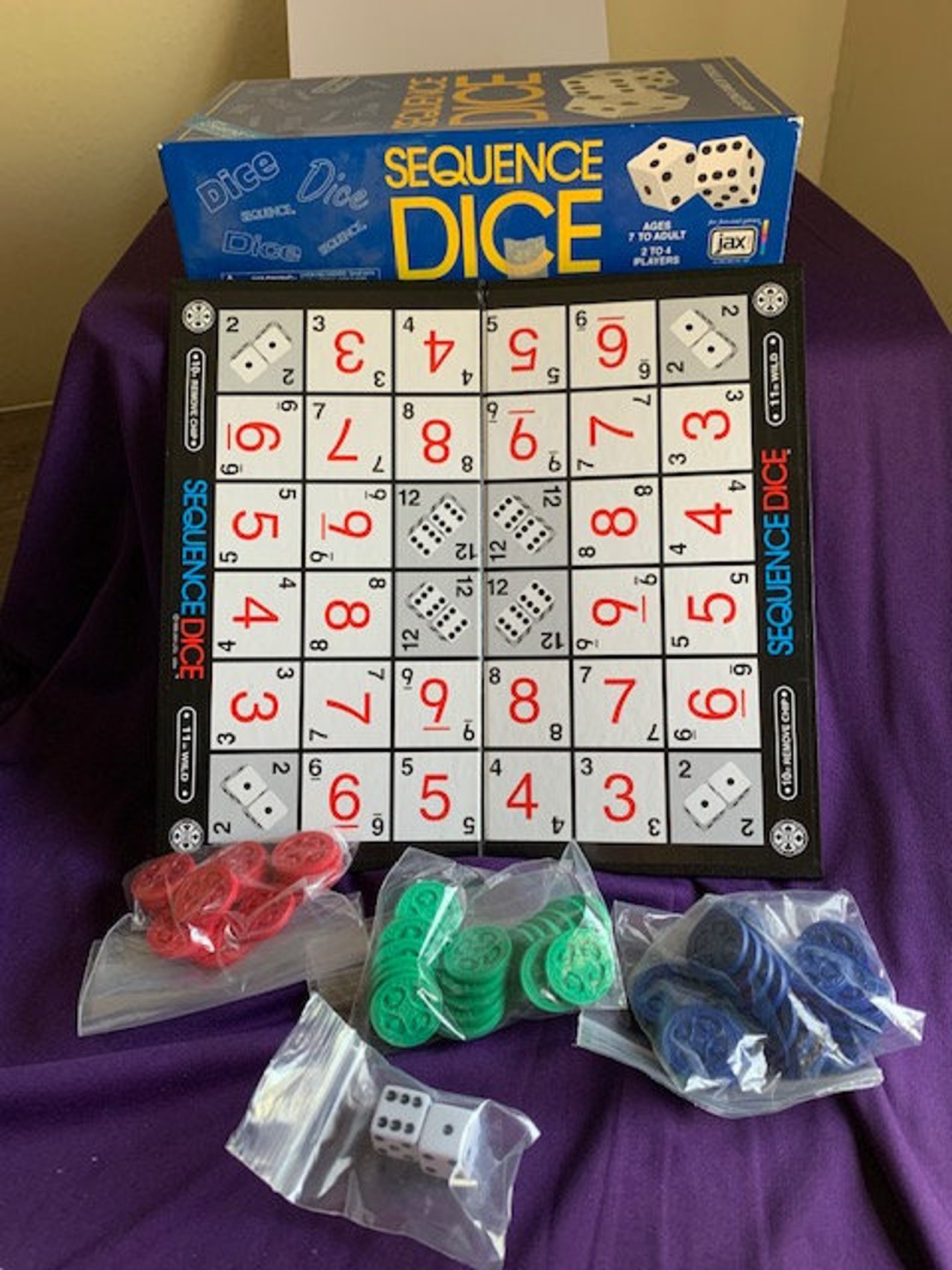 Sequence Dice Board Game 3687G Etsy