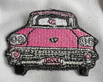 Embroidered Patch, Iron-On, Pink Cadillac (Vintage) -- 128-GBDe1