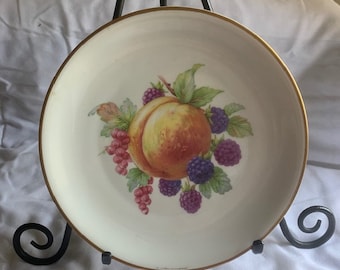 Plate, Porcelain, Fruit Motif and Gold Edge, Royal Signet -- 1967-7A