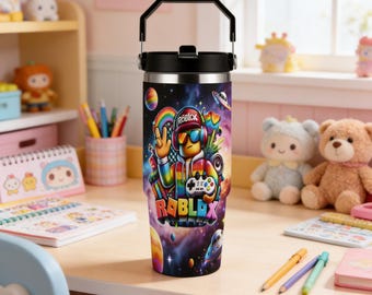 Roblox Gamer 30oz Becher, Edelstahl Reisebecher - Gaming Geschenk für Jungen und Mädchen