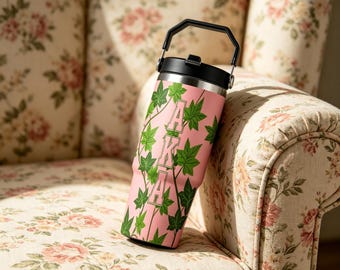 Alpha Kappa Alpha AKA Ivy Leaf Tumbler, 30oz Stainless Steel Insulated Travel Mug