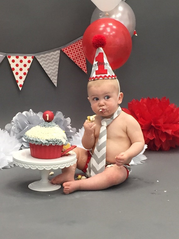 Items similar to cake smash outfit boy, gray and red first birthday