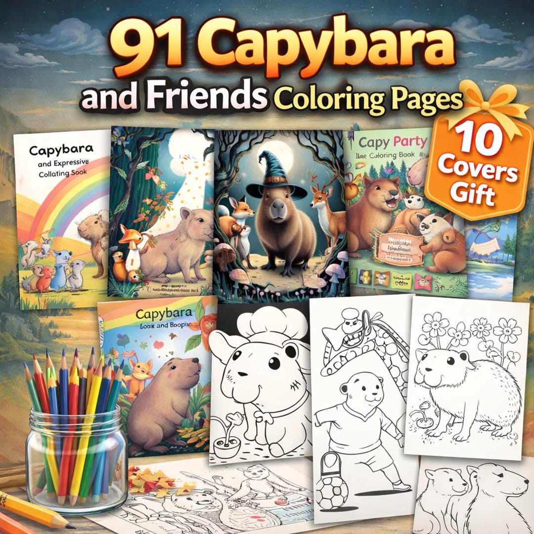 91 Capybara and Friends Coloring Pages for Kids and Adults – Cute ...