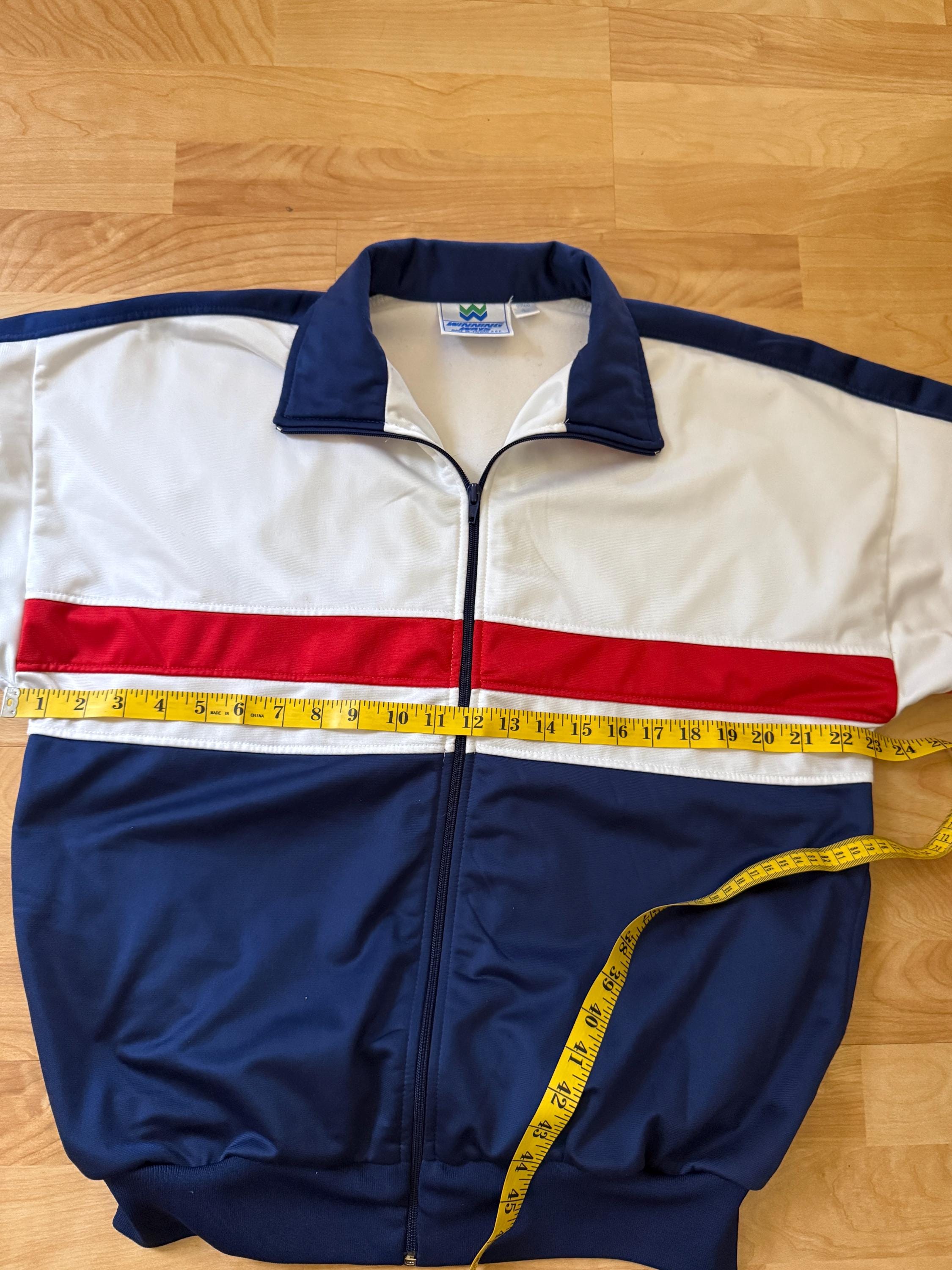 Vintage 70s Winning Ways Track Jacket, Red White Blue, Men