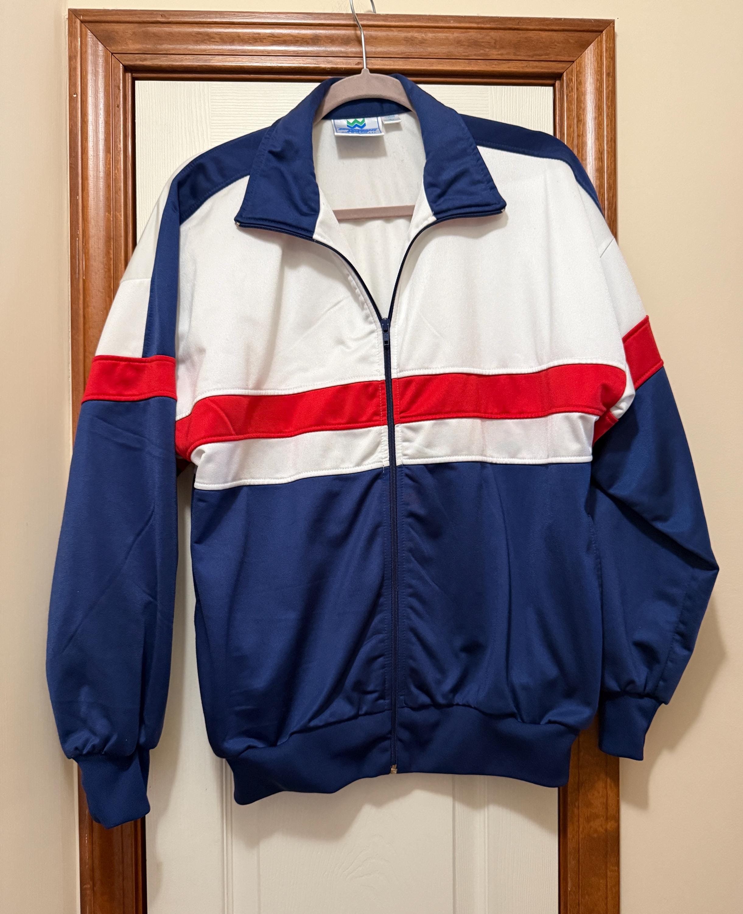 Vintage 70s Winning Ways Track Jacket, Red White Blue, Men