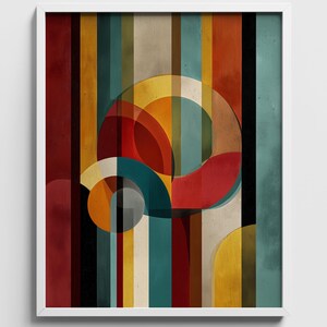 Bold Retro Geometric Abstract, Mid-Century Modern Art Minimalist Decor (Digital Download) 2