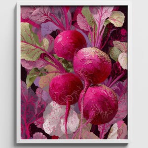 Cluster of Ripe Beetroots, Vibrant Botanical Farmhouse Kitchen Art (Digital Download) 59