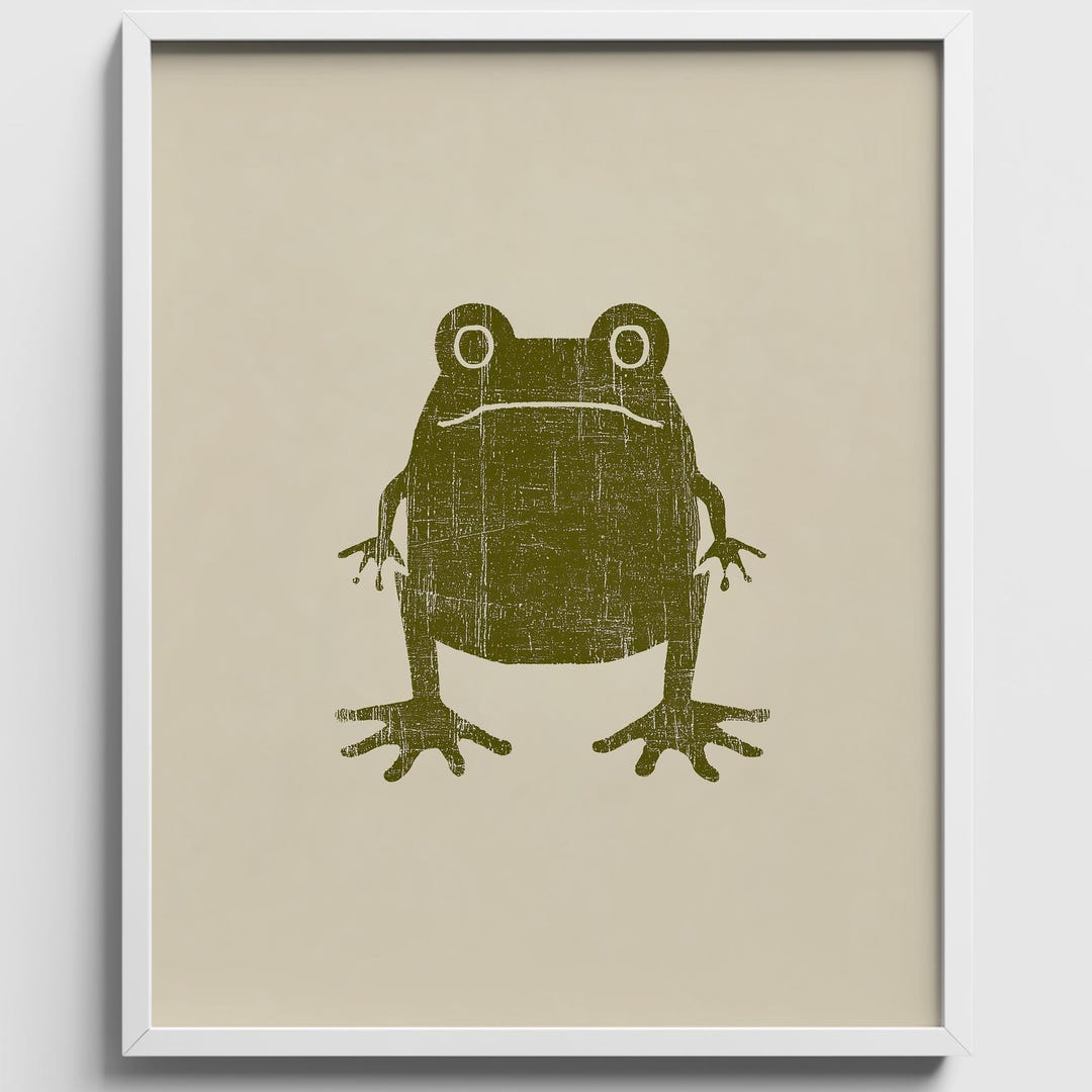 Rustic Frog Rustic Frog Printable Woodblock Art - Dopamine Decor Art Fun ...