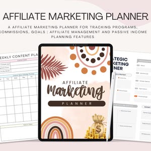 Affiliate Marketing Digital Planner | Program Tracker, Income Goals (Digital Download)