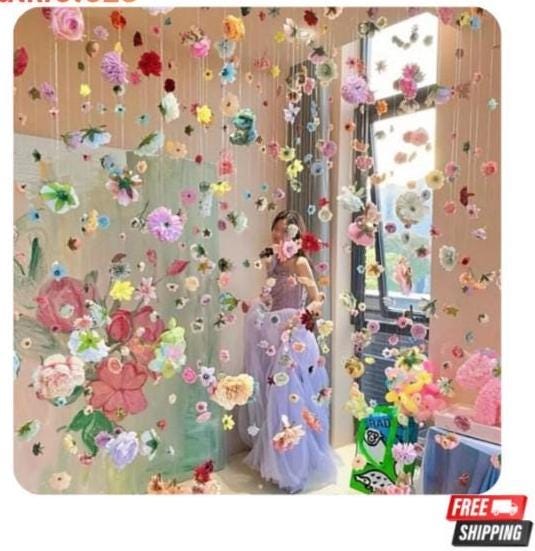 Kunstblumen vorhang - Etsy.de