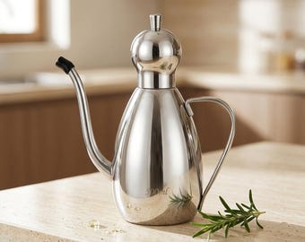 Botella dispensadora de aceite de acero inoxidable con boquilla, aceitera de oliva, vertedor de cocina a prueba de fugas, botella de vinagre, regalo de cocina