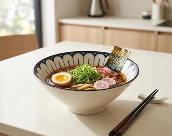 Japanese Ceramic Bowl Set Ramen Bowl Aesthetic Dinnerware Rice Bowl Kitchen Serving Bowl Set Housewarming Gift Idea