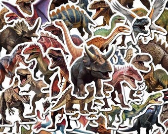 50 pcs Jurassic Dinosaur Stickers Pack, Vinyl Stickers, laptop stickers, Animal Sticker, waterproof, Hydro flask, party