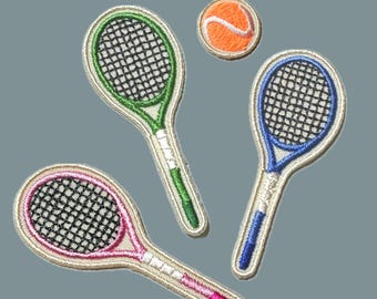 Super Tiny Tennis Ball Embroidered Patch, Tennis Racket Iron-on Patch, Tennis Patch, Iron On Clothing Patches, Custom Embroidery Patch