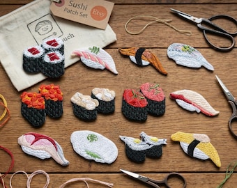 Sushi Patch, Sushi Collection, Hand Roll,Iron On Patch, Sushi , Embroidered Iron On Patch, Cool Patches, Embroidery Patch,High quality Patch