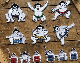 Embroidered Sumo Wrestler Embroidered Patch, Japanese Sport Appliqué, Iron On Patch, Cool Patches, Embroidery Patch,High quality Patch