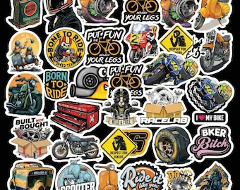 50 pcs Racing Car Stickers Pack, Racing Sports Drift Motorcycle, motorbike car Stickers skateboard bumper decal