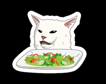 Smudge the Cat Meme Sticker, Waterproof Laptop Decal, Funny Sarcastic Sticker, Laptop Decal, Water Bottle, Kindle Sticker